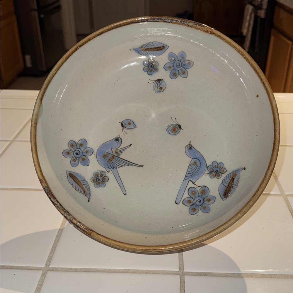 Ken Edwards Mexican TONALA POTTERY El Palomar serving bowl 🐈‍⬛